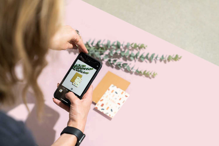 Flat Lay Instagram Backdrop - Dual 'Mellow Mauve' (56cm x 87cm)