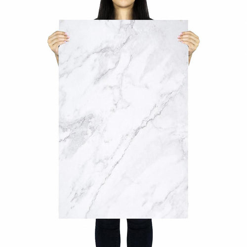 Flat Lay Instagram Backdrop - 'Brighton' White Marble (56cm x 87cm)