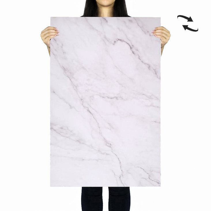 Flat Lay Instagram Backdrop - 'Brighton' White Marble (56cm x 87cm)