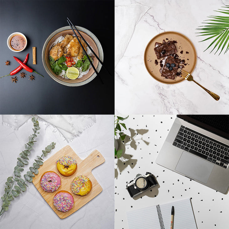 Flat Lay Instagram Backdrop (56cm x 87cm) - White & Bright - Bundle