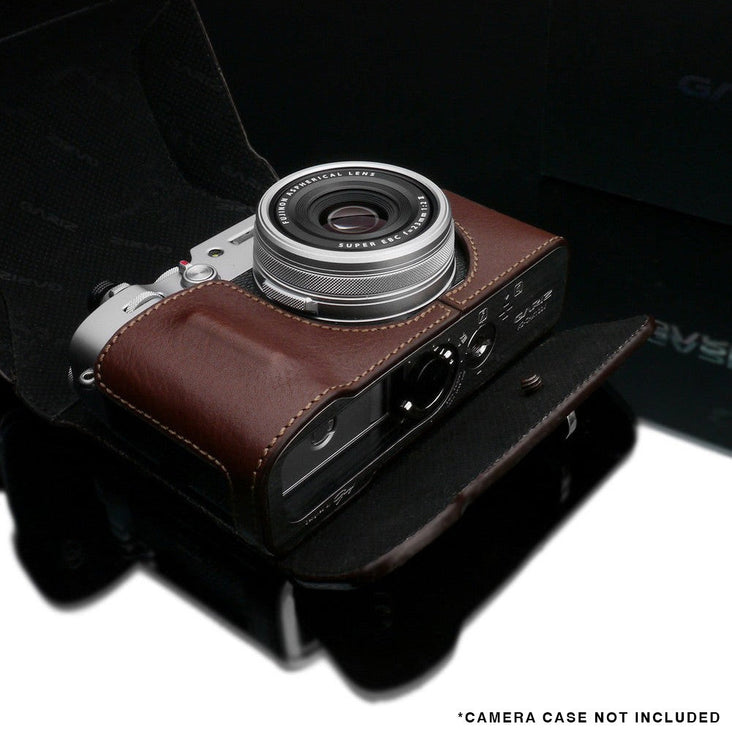 Gariz HG-CCX100VBR Brown Leather Camera Cover for Fuji X100V (Cover Only) (DEMO STOCK)