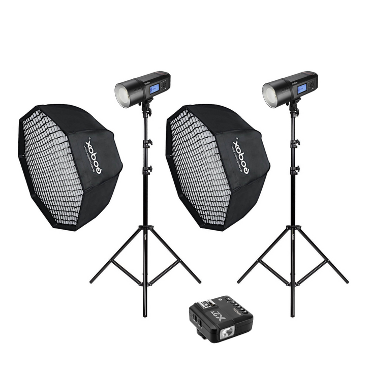 Godox 2x AD600Pro Professional 1200W Portable Studio Flash Lighting Kit