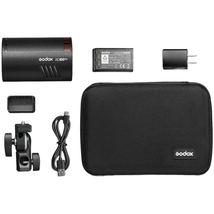 Godox AD100Pro Outdoor Pocket Flash with AK-R1 Accessory Kit, Diffuser Dome, LumiStand and XPro TTL HSS Transmitter Wireless Controller - Bundle