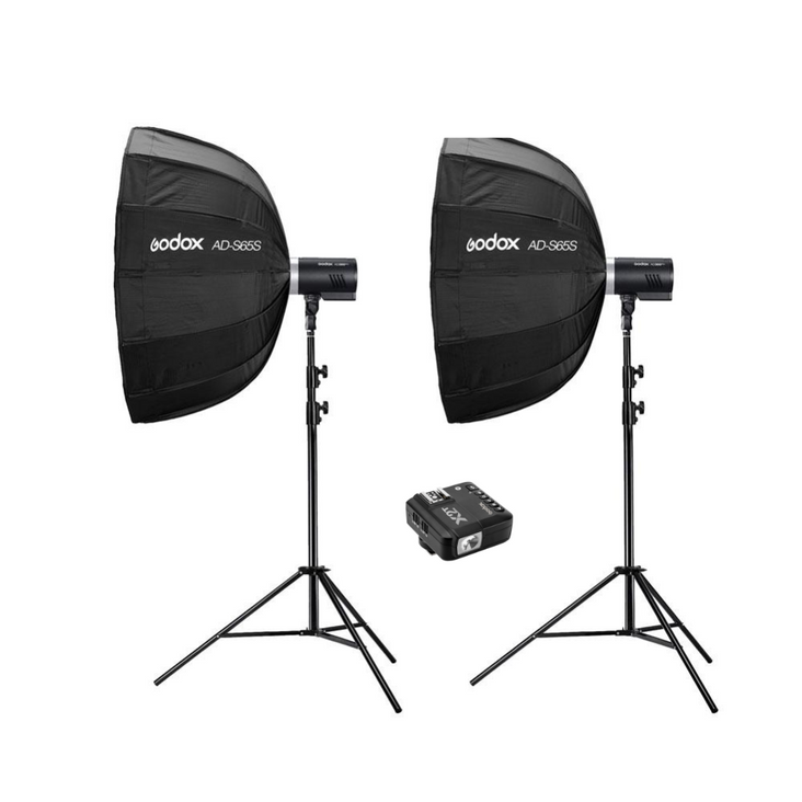 Godox 2x AD300Pro 600W Portable Flash Strobe Dual Light Kit (Flash, Stand, Softbox and Trigger) - Bundle