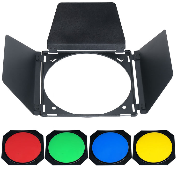 Godox BD-04 Barndoor Kit with Colour Gels (No Grid)