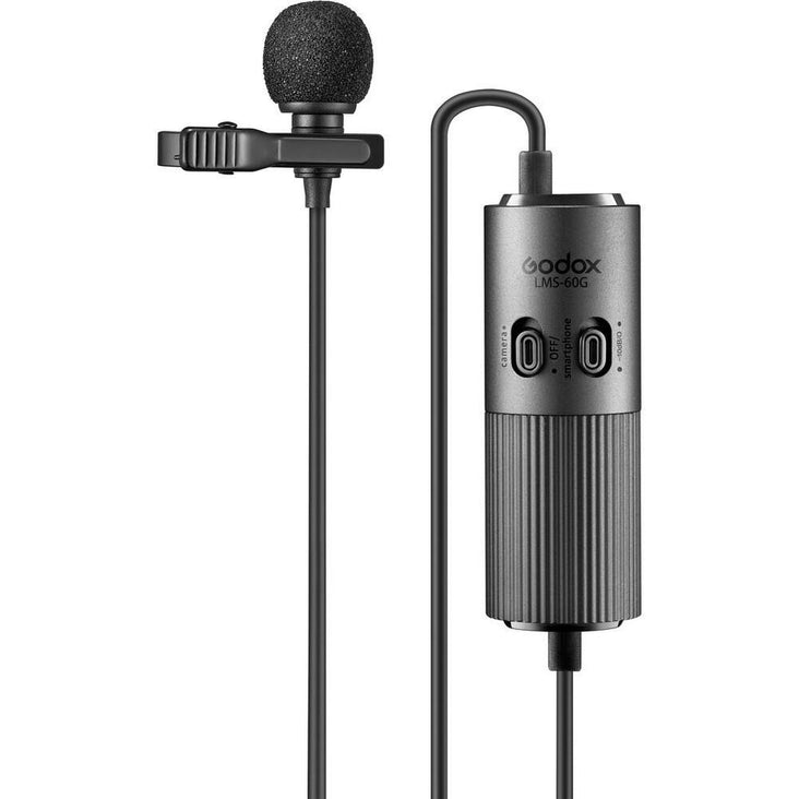 Godox LMS-60G Omnidirectional Lavalier Microphone with Adjustable Gain (DEMO STOCK)
