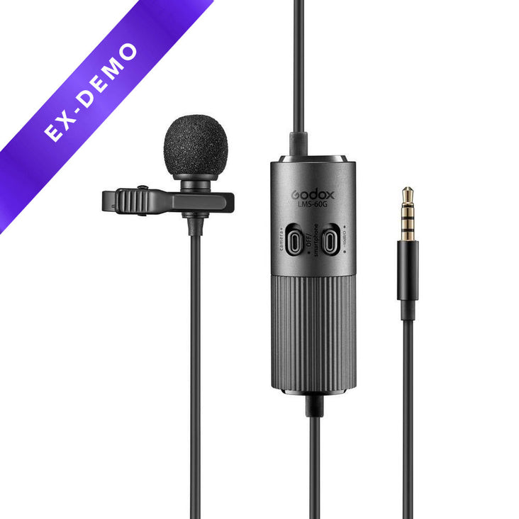 Godox LMS-60G Omnidirectional Lavalier Microphone with Adjustable Gain (DEMO STOCK)
