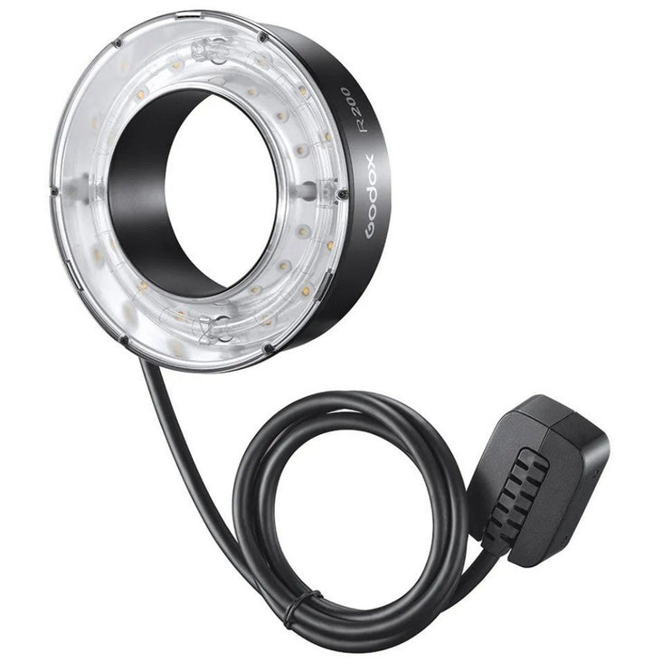 Godox R200 Ring Flash Head with 20°/30°/40° Honeycomb Grids, Reflector, Colour Gel Kit and Carrying Bag - Bundle