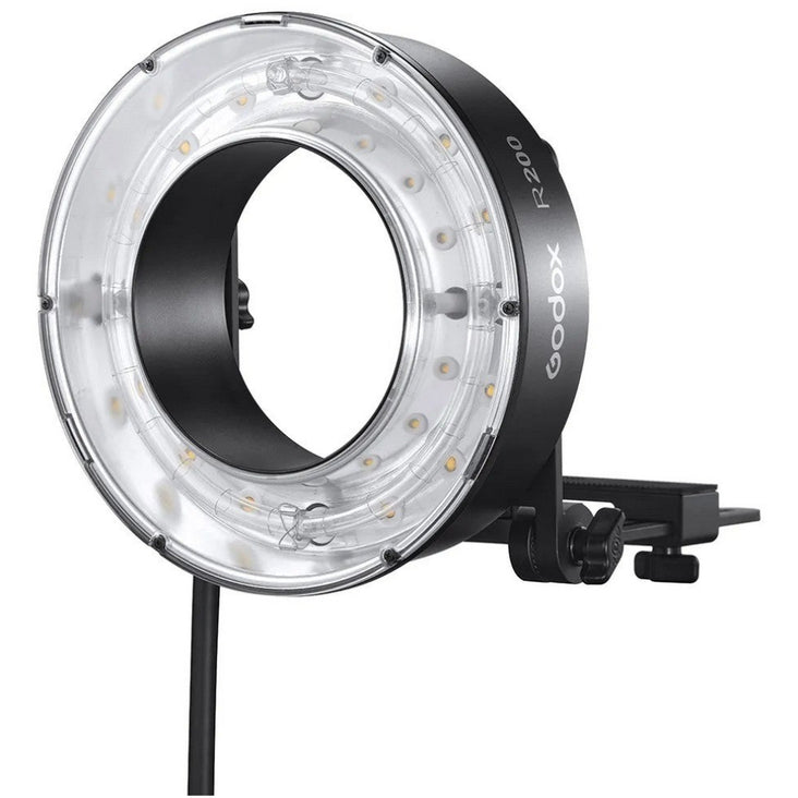 Godox R200 Ring Flash Head with 20°/30°/40° Honeycomb Grids, Reflector, Colour Gel Kit and Carrying Bag - Bundle