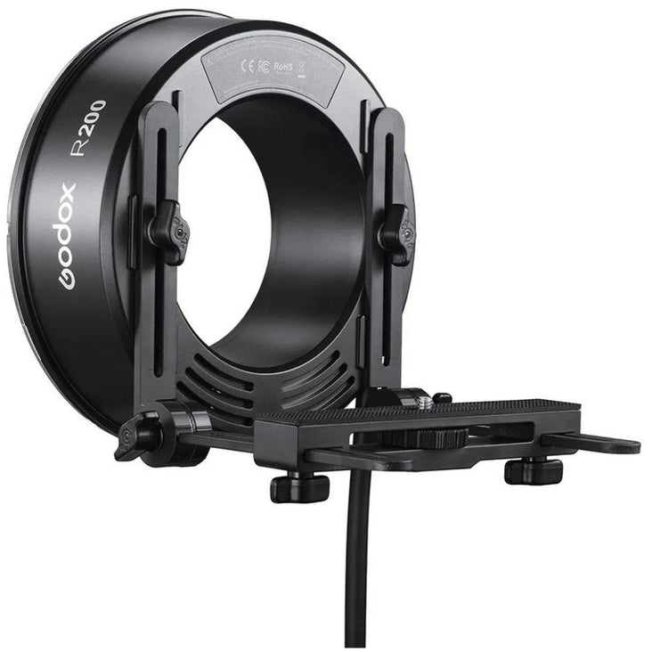 Godox R200 Ring Flash Head with 20°/30°/40° Honeycomb Grids, Reflector, Colour Gel Kit and Carrying Bag - Bundle