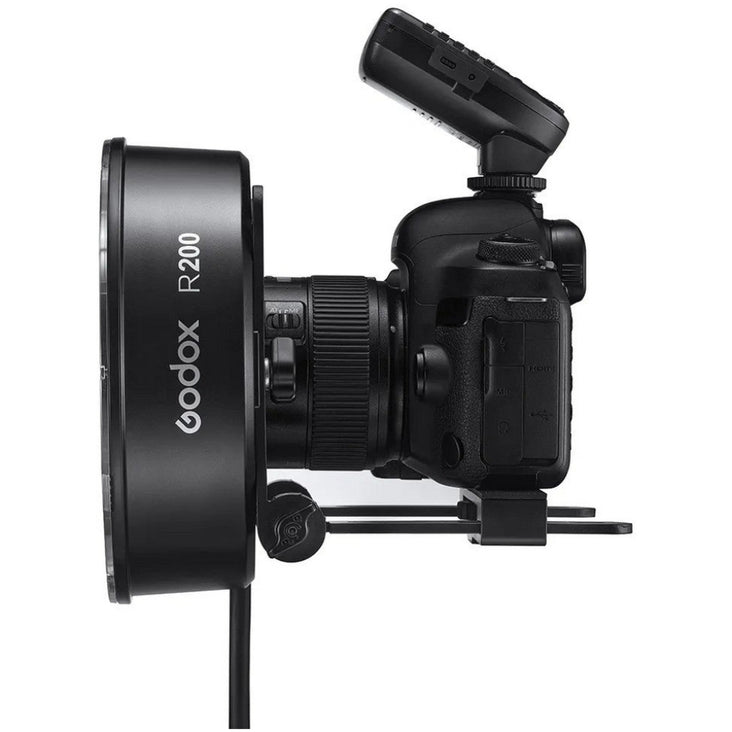 Godox R200 Ring Flash Head with 20°/30°/40° Honeycomb Grids, Reflector, Colour Gel Kit and Carrying Bag - Bundle