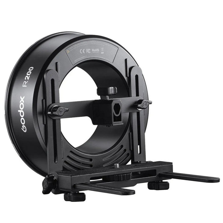 Godox R200 Ring Flash Head with 20°/30°/40° Honeycomb Grids, Reflector, Colour Gel Kit and Carrying Bag - Bundle