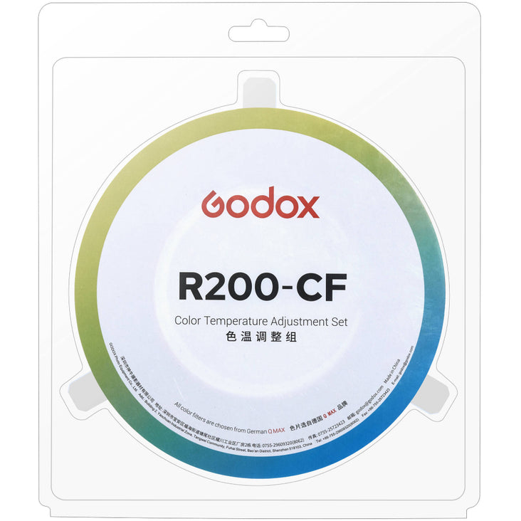 Godox R200 Ring Flash Head with 20°/30°/40° Honeycomb Grids, Reflector, Colour Gel Kit and Carrying Bag - Bundle