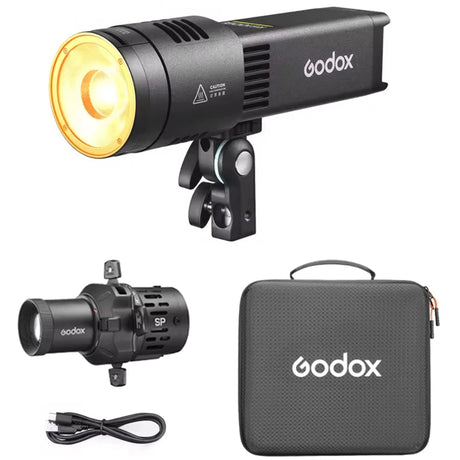 Godox RS100Bi 1K 100W Bi-Colour Portable LED Video Light (2800K-6500K) with SP36K Projection Attachment