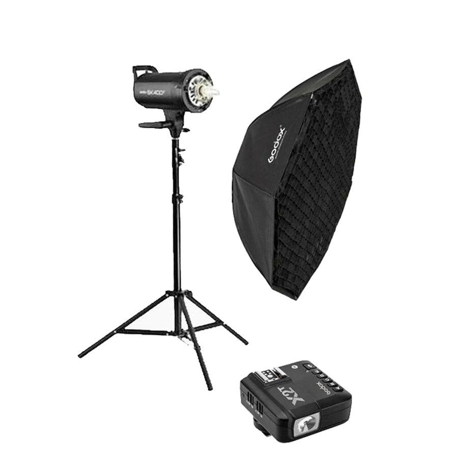 Godox SK400II-V Single Light Studio Flash Lighting Kit Bundle