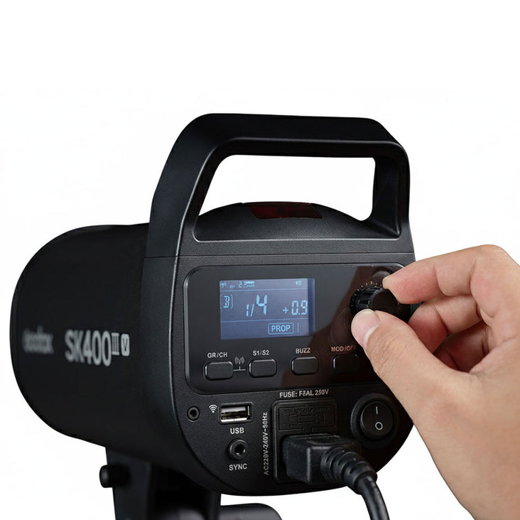 Godox SK400III-V (Gen 3) Compact Studio Flash with LED Modeling Lamp (400Ws)