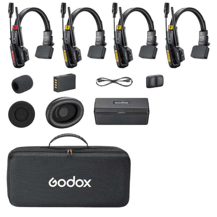 Godox SkyTalk Air 4S 4-Person Full-Duplex Wireless Intercom Headset System (2.4 GHz)