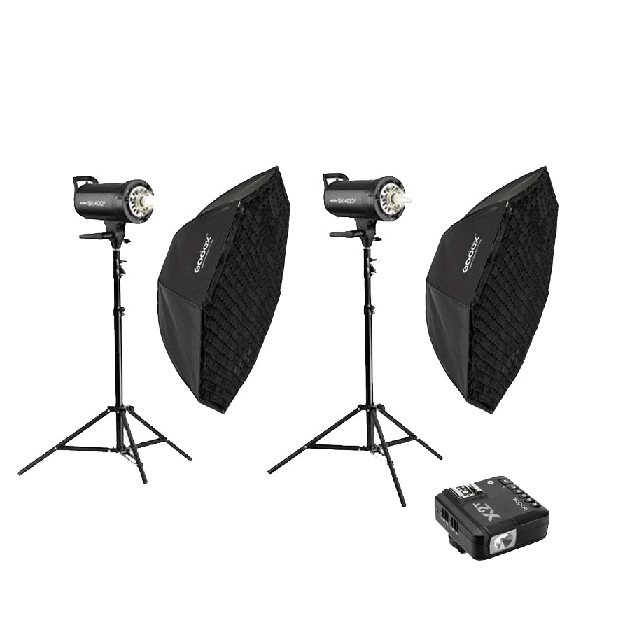 Godox Starter 800W (2X SK400II-V) Studio Flash Lighting Kit Bundle