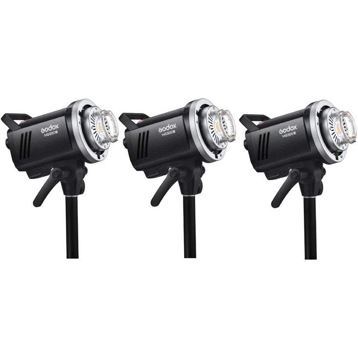 Godox Triple MS300-V 300W Studio Flash with LED Modelling Lamp - Bundle