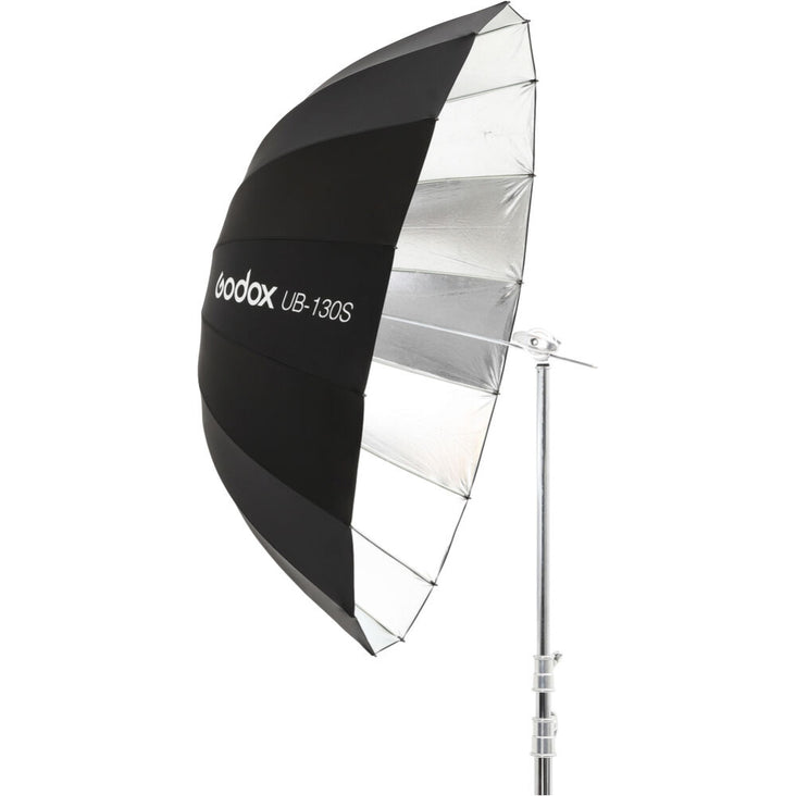Godox UB-130S 51"/130cm Parabolic Umbrella (Silver) with Diffuser Cover - Bundle