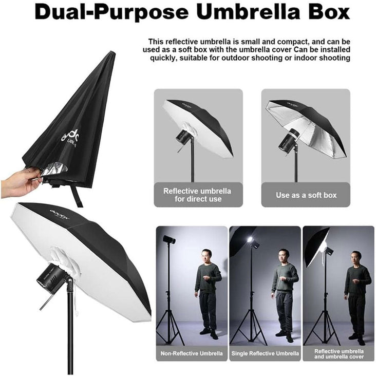 Godox UBL-085W 34"/85cm Black & White Umbrella with Diffuser