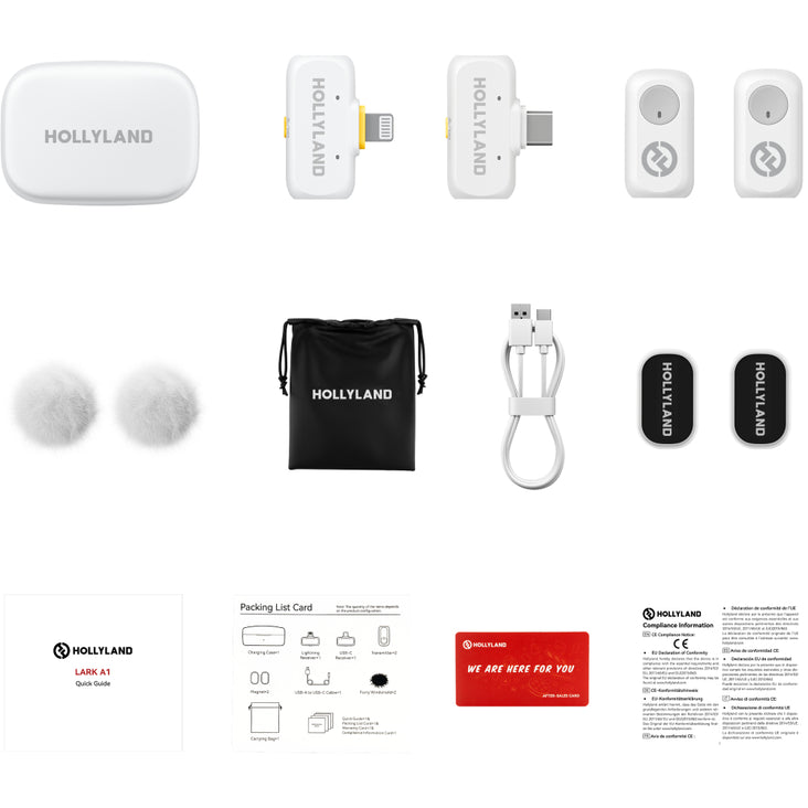 Hollyland LARK A1 Clip-On Wireless Microphone Transmitter (Ivory White)