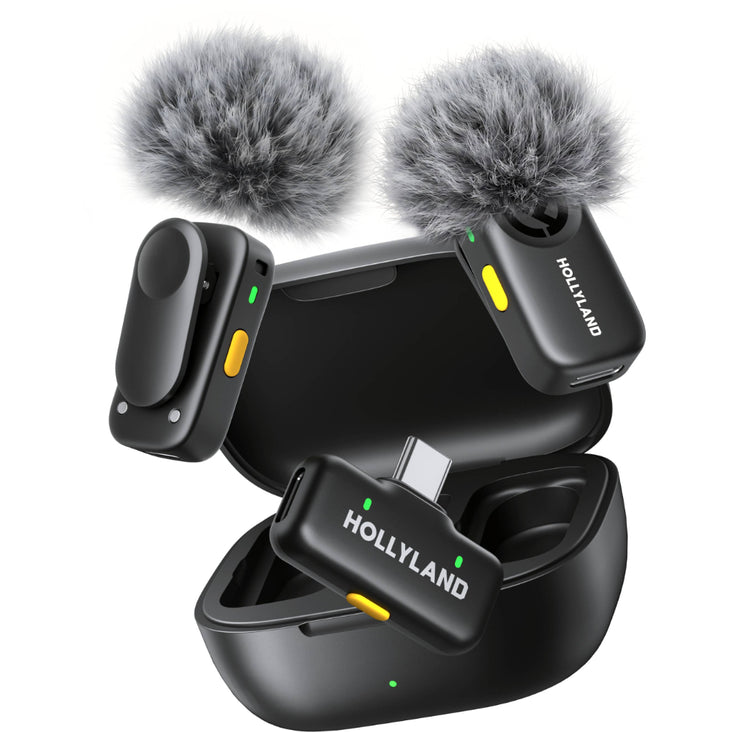 Hollyland LARK A2 Duo with USB-C Wireless Microphone and Charging Case (Space Grey)