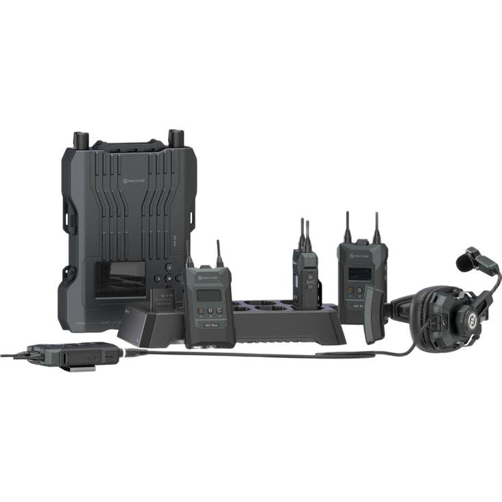 Hollyland Solidcom M1 Pro Full-Duplex Wireless Intercom Solution - 4 Beltpacks Dual Ear Headset