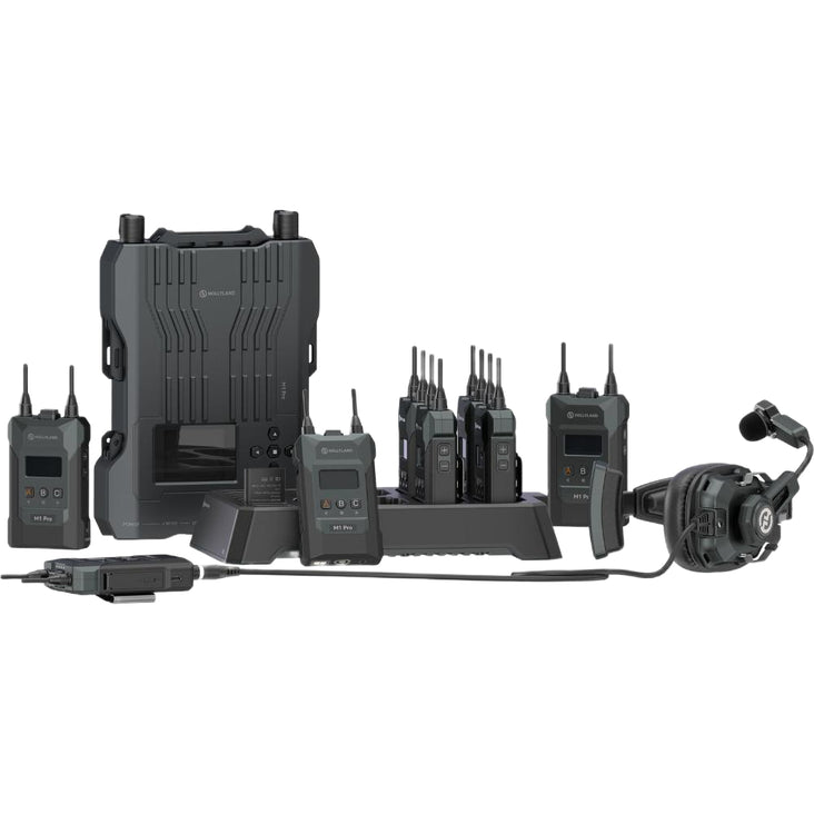 Hollyland Solidcom M1 Pro Full-Duplex Wireless Intercom Solution - 8 Beltpacks Dual Ear Headset