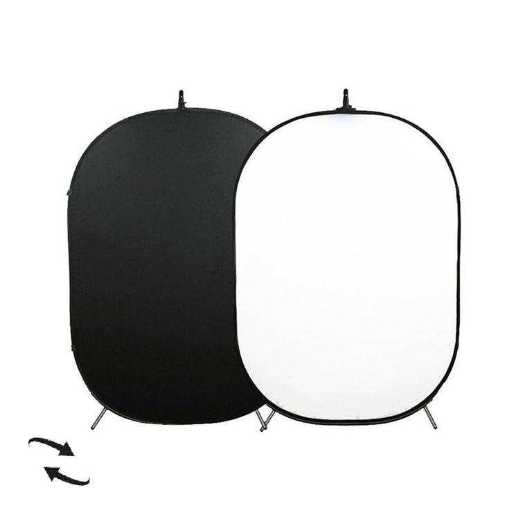 White / Black Double Sided Pop Up Backdrop with Stand and Peg Kit (1.5 x 2.1M) - Bundle