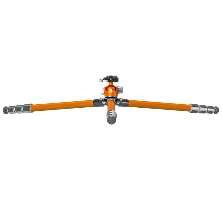 Leofoto LA-284C Athena Series 4 Section Water Resistant Carbon Fibre Tripod with Orange LH-36LR (Lever Release) Ball Head