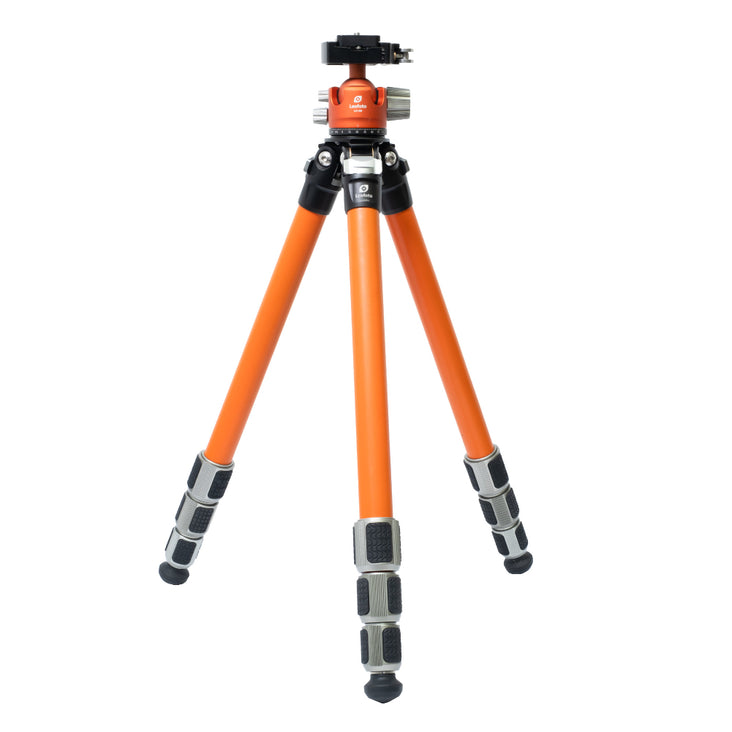 Leofoto LA-284C Athena Series 4 Section Water Resistant Carbon Fibre Tripod with Orange LH-36LR (Lever Release) Ball Head