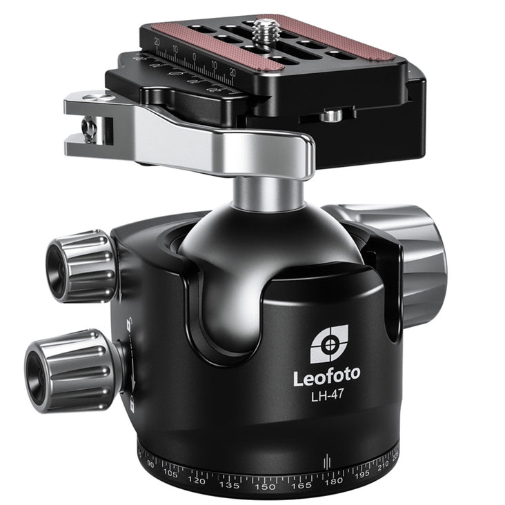 Leofoto LH-47LR 47mm Low Profile Ball Head with LR-60 Quick Release Lever Clamp and QP-70N Plate