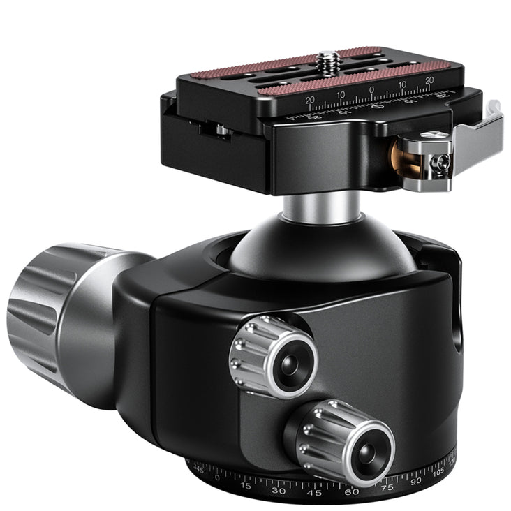 Leofoto LH-55LR 55mm Low Profile Ball Head with LR-70 Quick Release Lever Clamp and QP-70N Plate