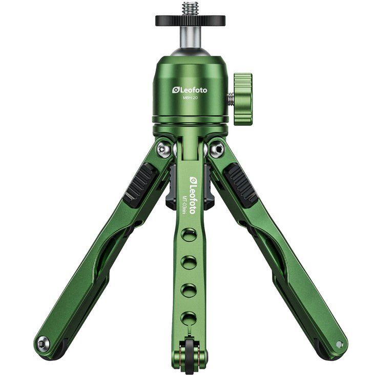 Leofoto MT-03 Mini Table Top 2 Section Tripod with MBH-20 Ball Head - Green