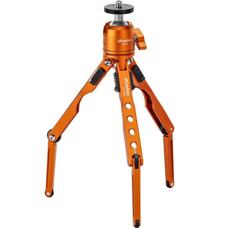 Leofoto MT-03 Mini Table Top 2 Section Tripod with MBH-20 Ball Head - Orange