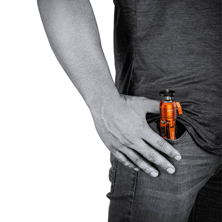 Leofoto MT-03 Mini Table Top 2 Section Tripod with MBH-20 Ball Head - Orange