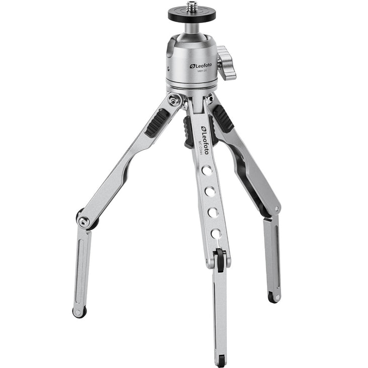Leofoto MT-03 Mini Table Top 2 Section Tripod with MBH-20 Ball Head - Silver