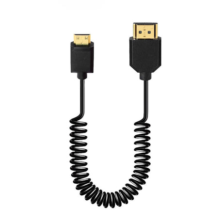 Mini HDMI  to HDMI Coiled Cable – 4K UHD 1080p 3D HDMI 2.0 (1.2m / 4ft)