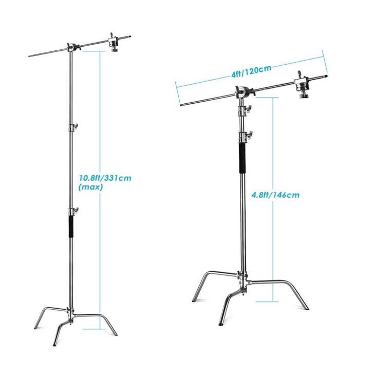 Neewer 20kg Load Silver C-Stand with Boom Arm (DEMO STOCK)