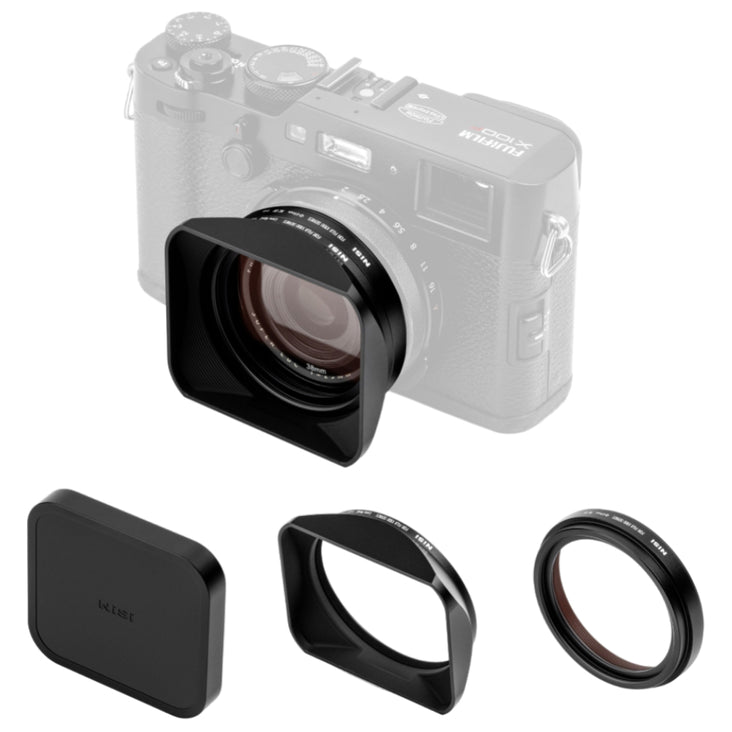 NiSi X100 Series NC UV Filter with 49mm Filter Adaptor, Metal Lens Hood and Lens Cap for Fujifilm X100/X100S/X100F/X100T/X100V/X100VI