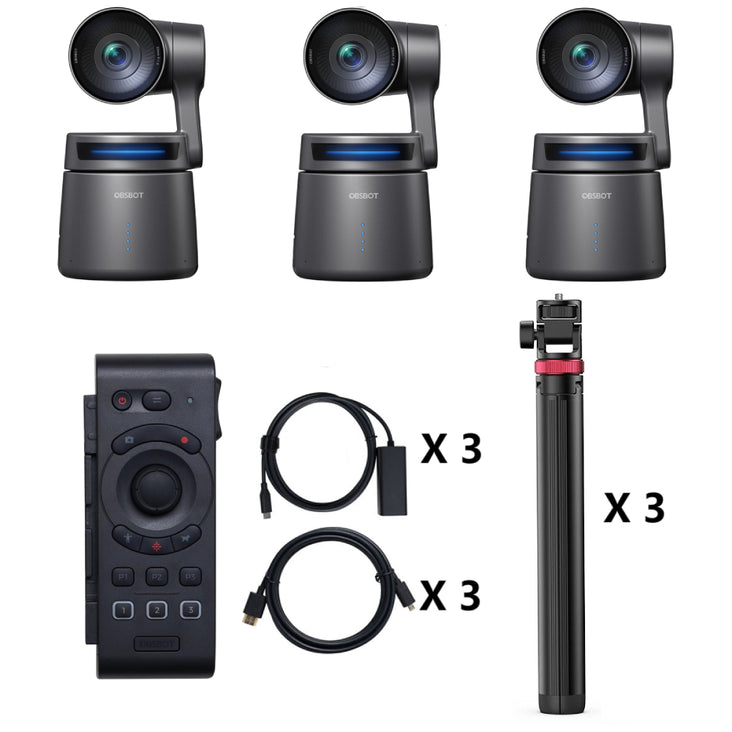 OBSBOT Tail Air Multicam Streaming Combo with no NDI Licence Option (3 x Tail Air)