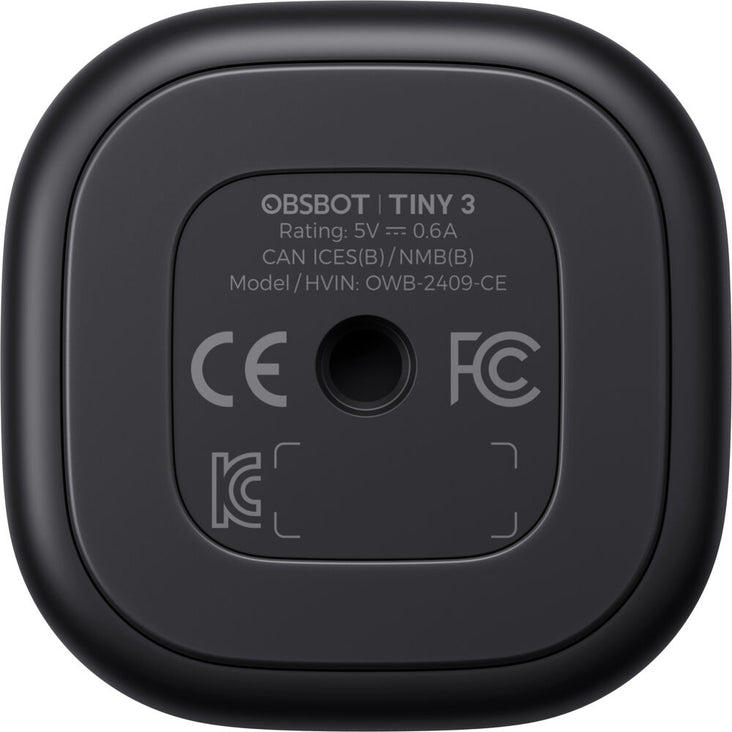 OBSBOT Tiny 3 AI-Powered PTZ 4K Webcam