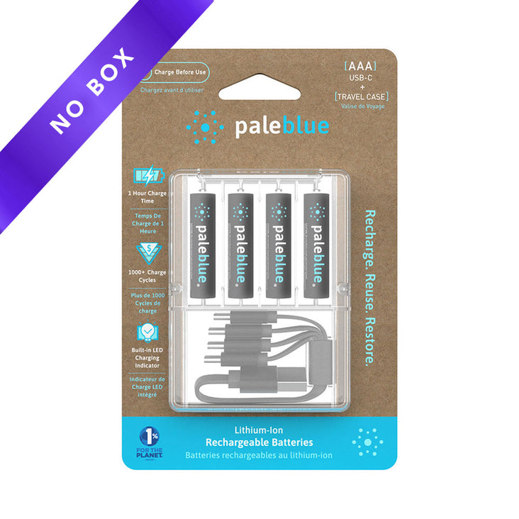 Paleblue AAA Lithium Ion USB-C Rechargeable Batteries (4 Pack) (NO BOX)