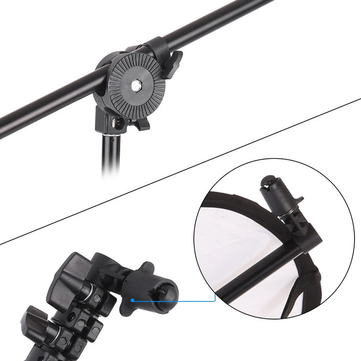 Photo Reflector Disc Boom Arm Holder with Adjustable Grip Head Clamp