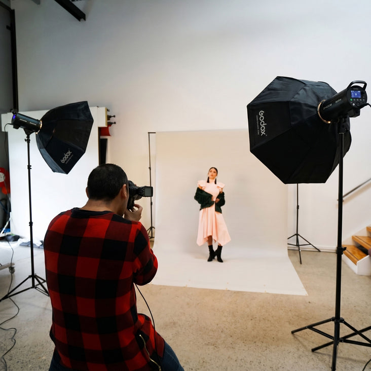 Professional Fashion Lookbook Portrait and Ecommerce Photography Lighting Kit - Bundle