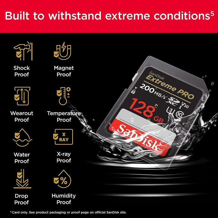 SanDisk 128GB Extreme Pro UHS-I SDXC SD Camera Memory Card