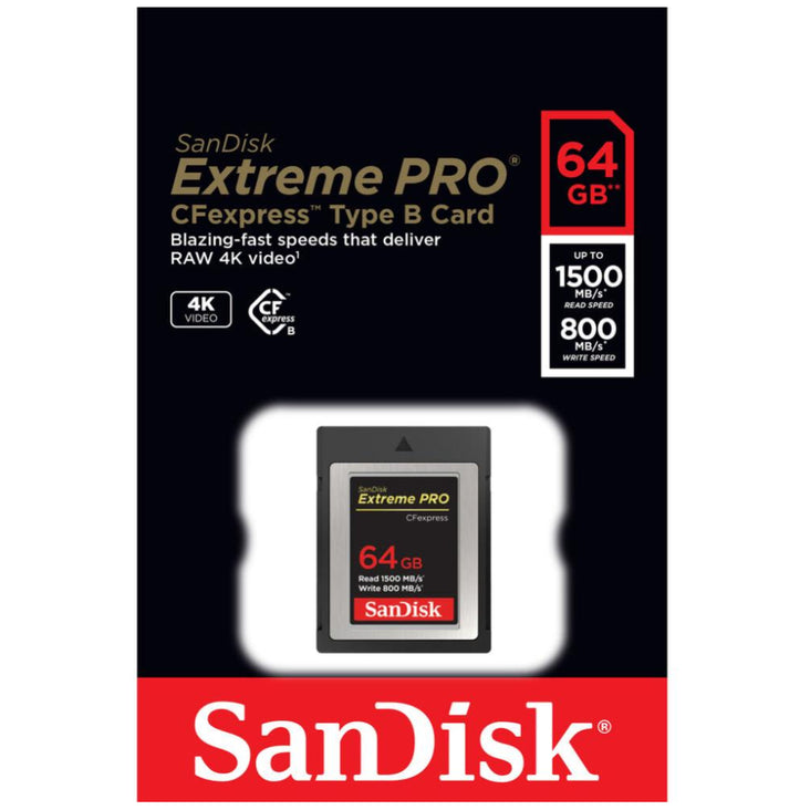 SanDisk 64GB Extreme Pro CFexpress Type B Memory Card
