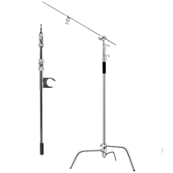 Silver Heavy Duty Photographic C-Stand with Xlite HD Steel Silver Boom Arm 1.2 - 2.17m - Bundle