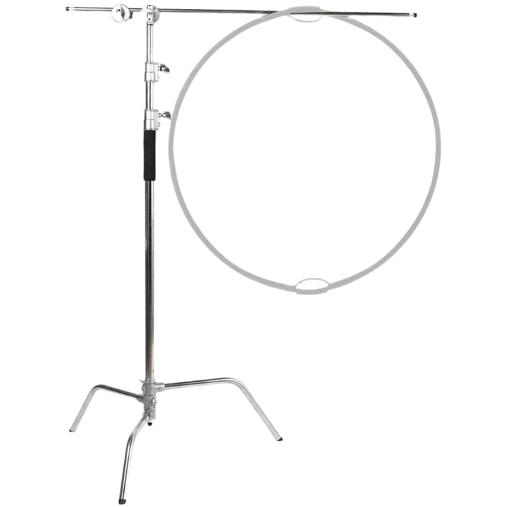 Silver Heavy Duty Photographic C-Stand with Xlite HD Steel Silver Boom Arm 1.2 - 2.17m - Bundle